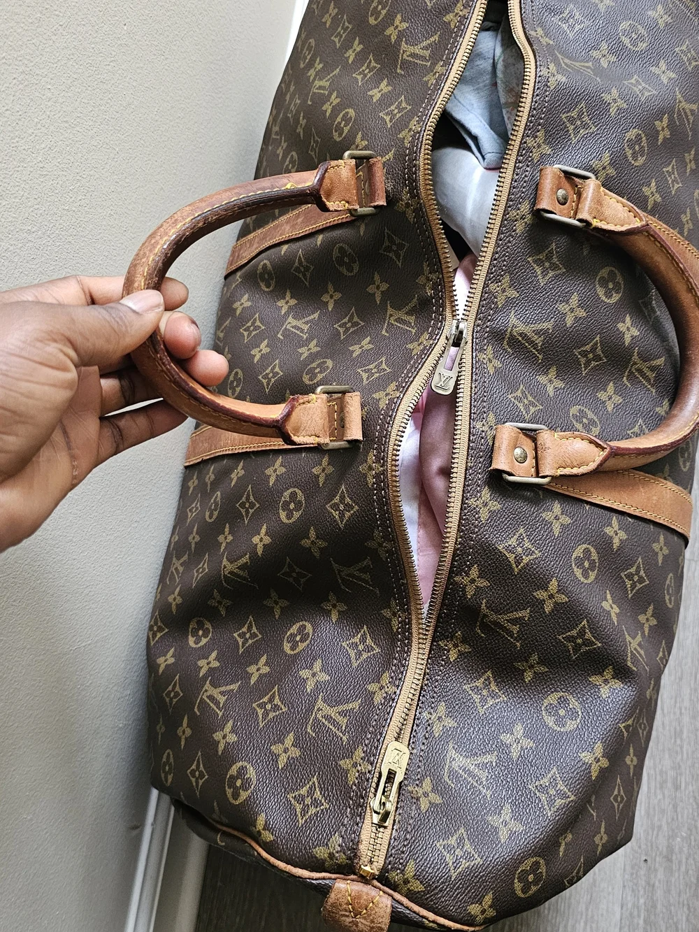 Louis Vuitton 55  Brown Monogram Keepall Travel Bag